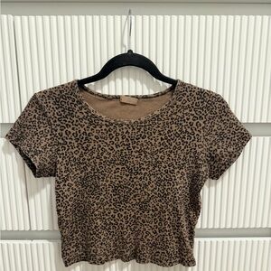 Brandy Melville Leopard Print Crop Top